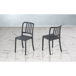 SEDIA SMARTIS  GRIGIO IN TECNOPOLIMERO IN FIBRA DI VETRO IMPILABILE PER USO INTERNO ED ESTERNO MADE IN ITALY 100%