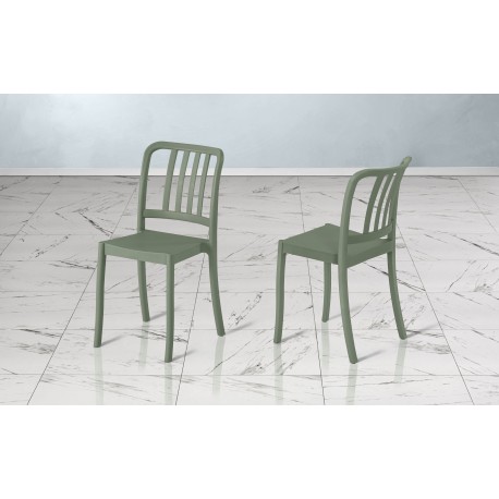 SEDIA SMARTIS  VERDE MENTA IN TECNOPOLIMERO IN FIBRA DI VETRO IMPILABILE PER USO INTERNO ED ESTERNO MADE IN ITALY 100%