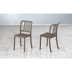 SEDIA SMARTIS FANGO IN TECNOPOLIMERO IN FIBRA DI VETRO IMPILABILE PER USO INTERNO ED ESTERNO MADE IN ITALY 100%