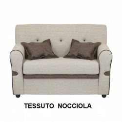DIVANO MINI  MODELLO  RAMBO BICOLORE  2 POSTI IN TESSUTO CON BRACCIOLI E 2 CUSCINI - 12 COLORI DISPONIBILI
