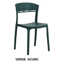 SEDIA MODELLO DELTAS  IN TECNOPOLIMERO  IN FIBRA DI VETRO IMPILABILE PER USO INTERNO ED ESTERNO