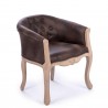 POLTRONA MODELLO LEATHER IN SIMILPELLE ECOCUOIO TRAPUNTATO STRUTTURA IN MASSELLO DI BETULLA