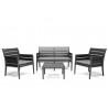 SET COMPLETO  DIVANETTO MODELLO PANKA 4 PEZZI  4 SEDUTE COLORE GRIGIO ANTRACITE
