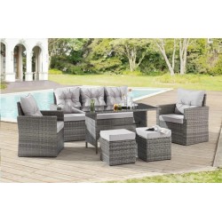 SET RELAX DA GIARDINO IN RATTAN SINTETICO MODELLO ANDALUSIA 7 POSTI