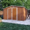CASETTA DA GIARDINO IN ACCIAIO ZINCATO EFFETTO LEGNO  3,25x2,80xh2,20 m - 135kg - 9 metri quadri