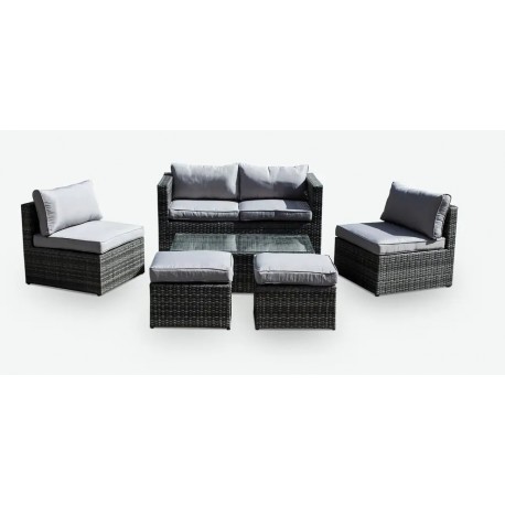 SET RELAX DA GIARDINO IN RATTAN SINTETICO MODELLO POLICORO 6 POSTI