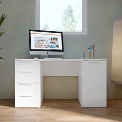 SCRIVANIA MONEY  4 CASSETTI 1 ANTA BIANCO LACCATO OPACO