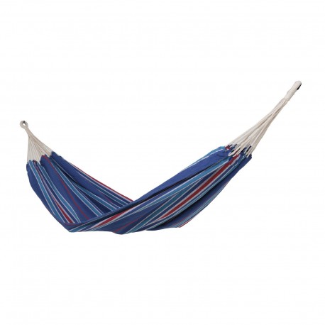 TELO PER AMACA IN TESSUTO  POLICOTONE MULTICOLORE A RIGHE BLU COMPLETO DI SACCA L.200 P.100