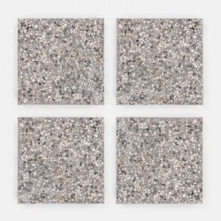 BASAMENTO PER OMBRELLONE FORMATO DA 4 PEZZI DI MARMETTE 50 X 50 H. 3,5 IN CEMENTO E GHIAIA DI FIUME