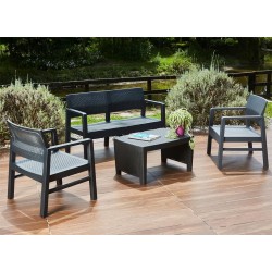SET COMPLETO  DIVANETTO MODELLO PANKA 4 PEZZI  4 SEDUTE COLORE GRIGIO ANTRACITE