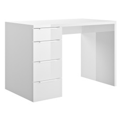 SCRIVANIA ESPRESSO  4 CASSETTI LACCATO BIANCO LUCIDO PIANO TOP SPESSORE 30 MM.