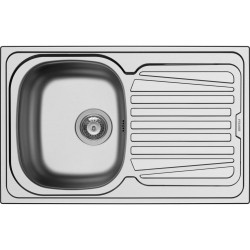 LAVELLO PYRAMIS INCASSO 1 VASCA A SX  IN ACCIAIO INOX SATINATO AISI 304 18/10 DA 86 X 50 CM.