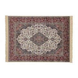 TAPPETO CLASSICO MODELLO FARSHIAN FANTASIA CON MEDAGLIONE CENTRALE AVORIO
