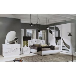 CAMERA MATRIMONIALE MODELLO IRIS BIANCO CON LETTO CONTENITORE