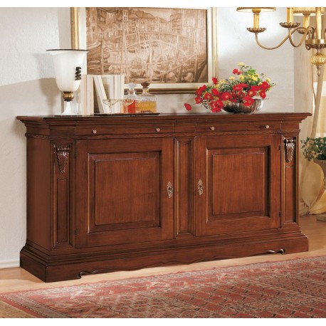 CREDENZA  IN LEGNO NOCE MASSELLO ARTE POVERA