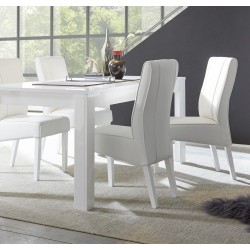 SEDIA LUCCA IN ECOPELLE BIANCO