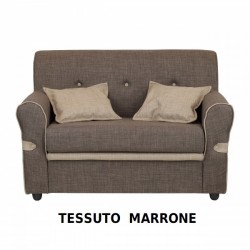 DIVANO MINI  MODELLO  RAMBO BICOLORE  2 POSTI IN TESSUTO CON BRACCIOLI E 2 CUSCINI